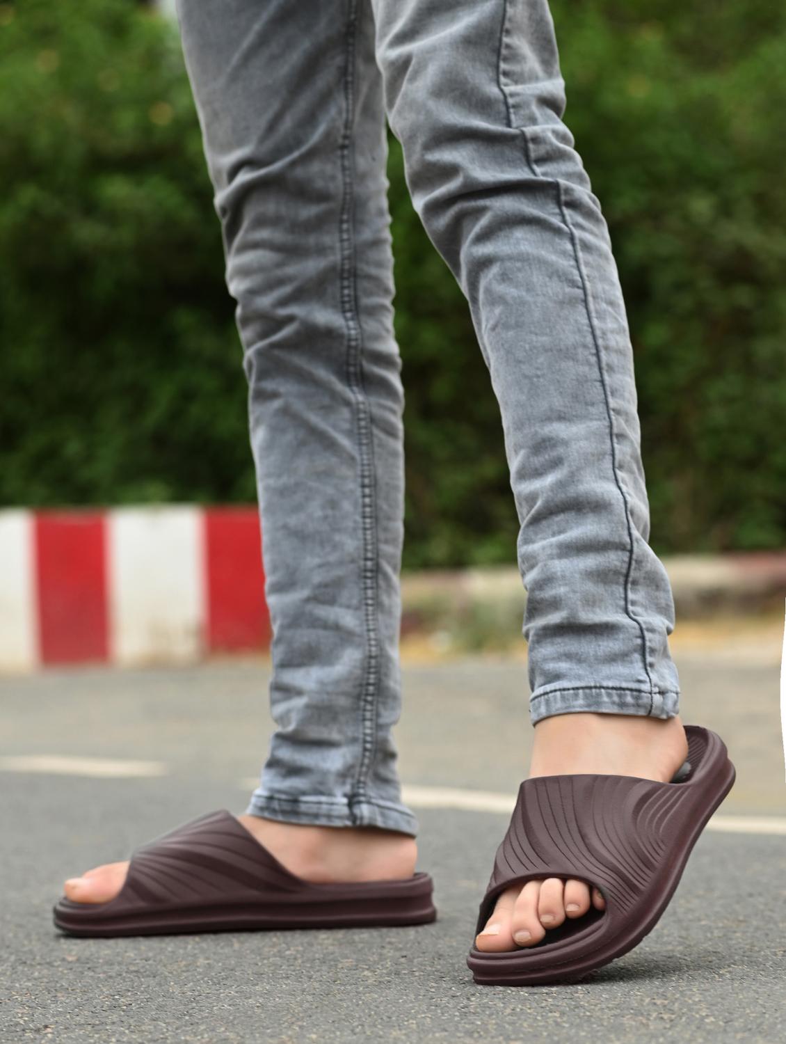 men open toe slip on slider - 22020437 - Standard Image - 1