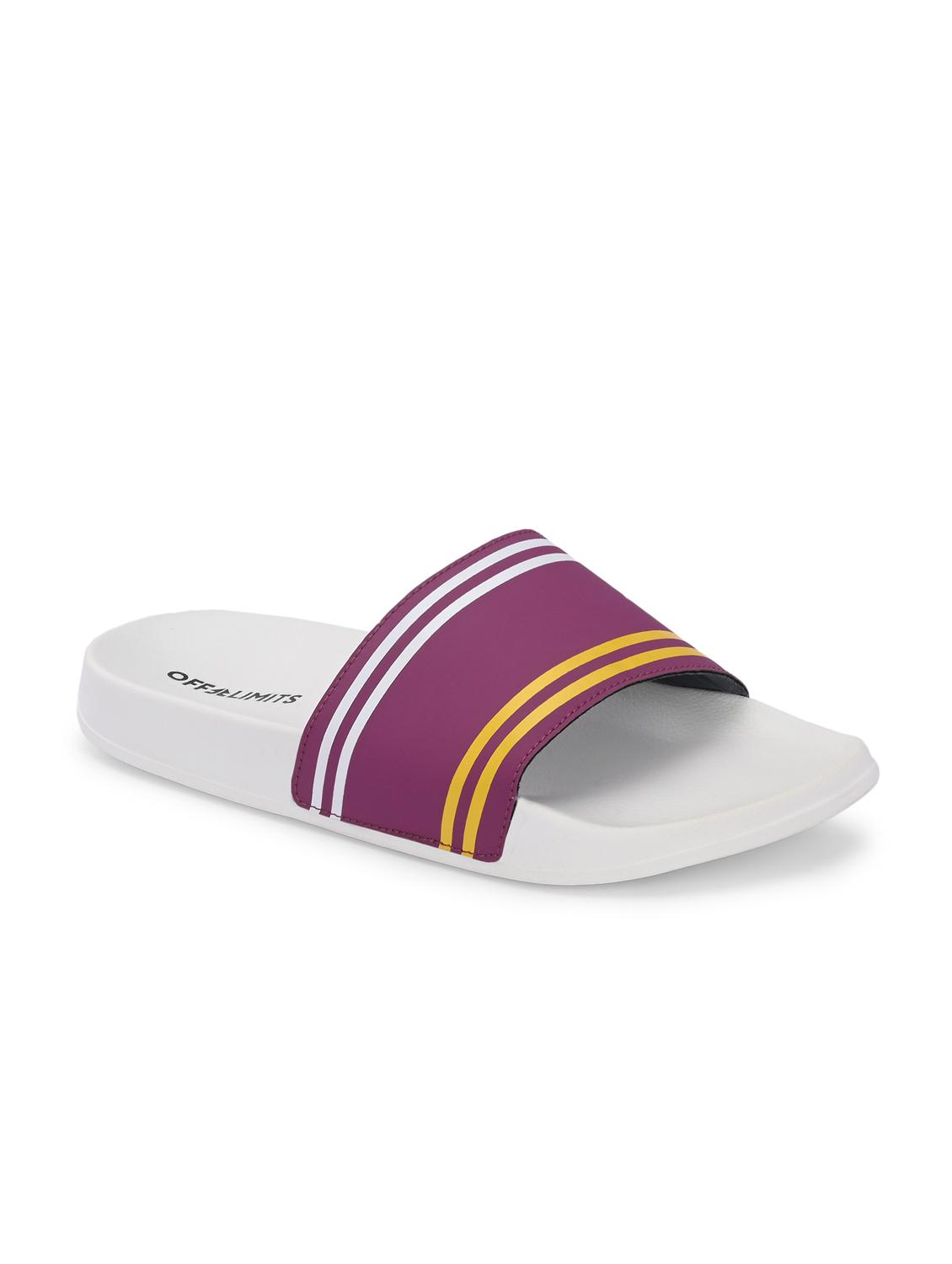 men striped open toe slider - 22020439 -  Standard Image - 1