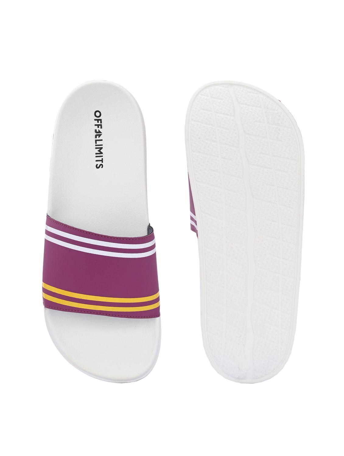 men striped open toe slider - 22020439 - Standard Image - 4