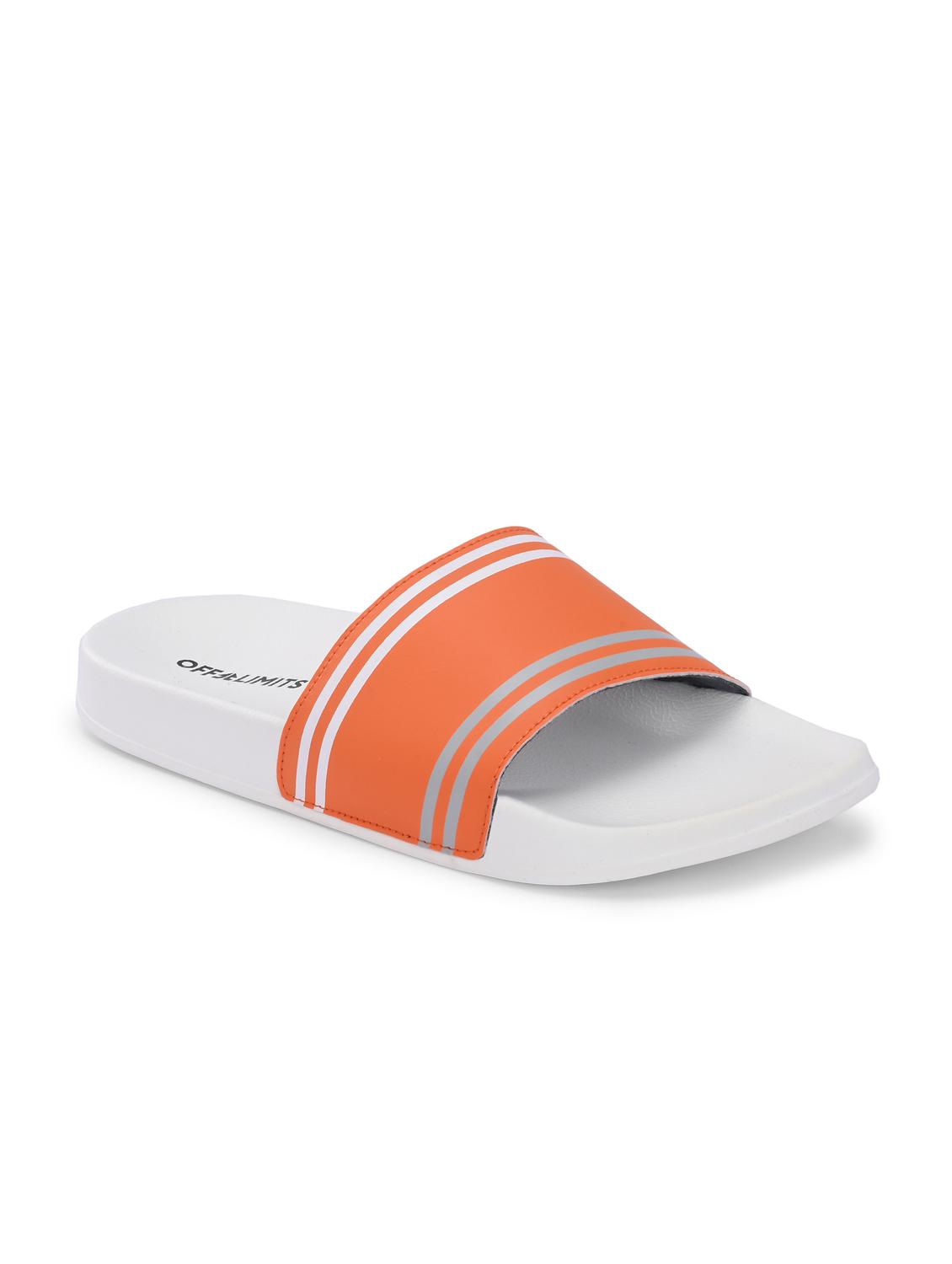 men striped open toe slider - 22020441 -  Standard Image - 1