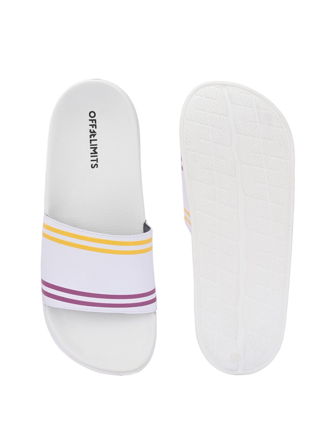 men striped open toe slider - 22020442 - Standard Image - 4