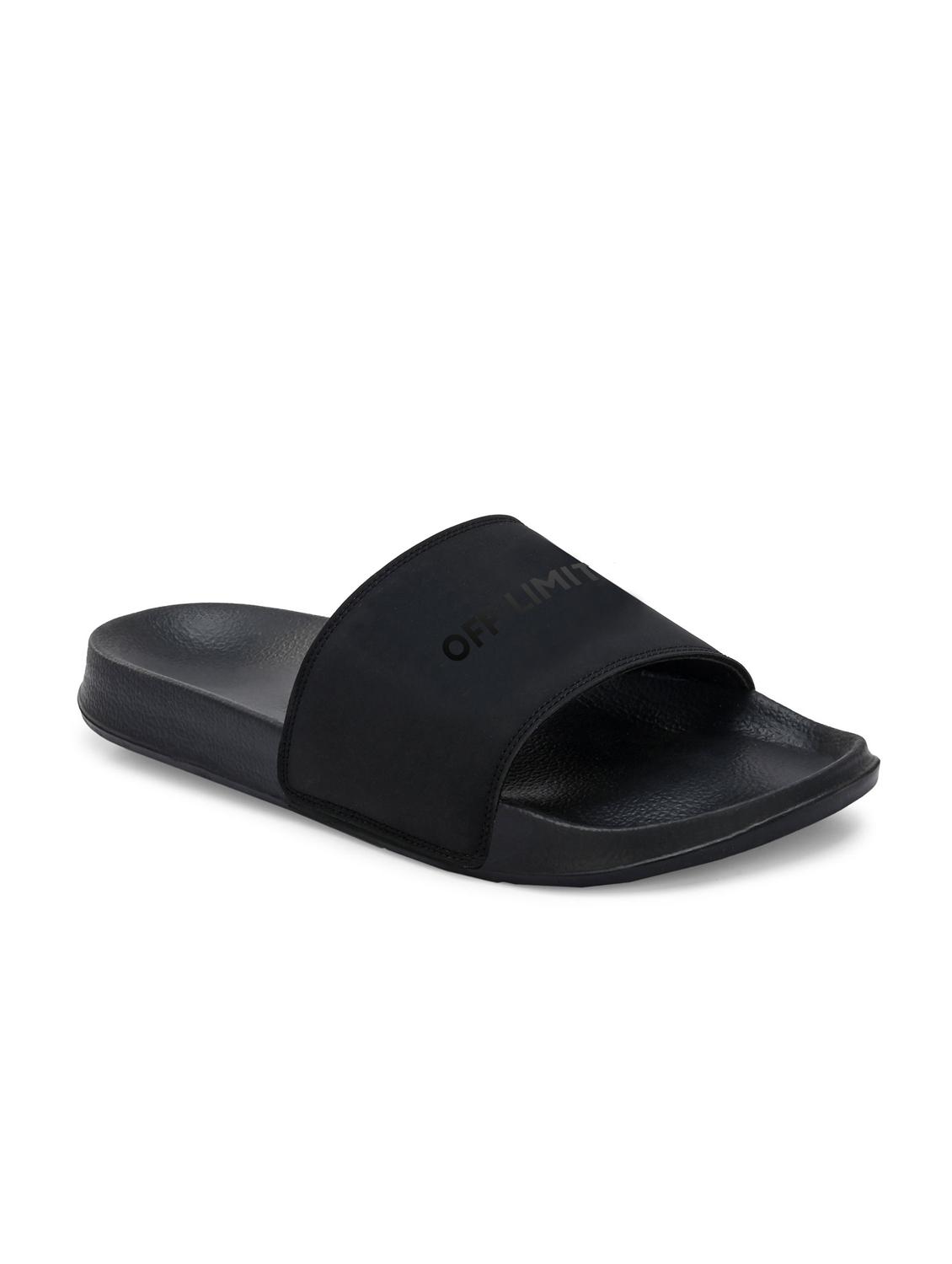 men typographic open toe slider - 22020443 - Standard Image - 1