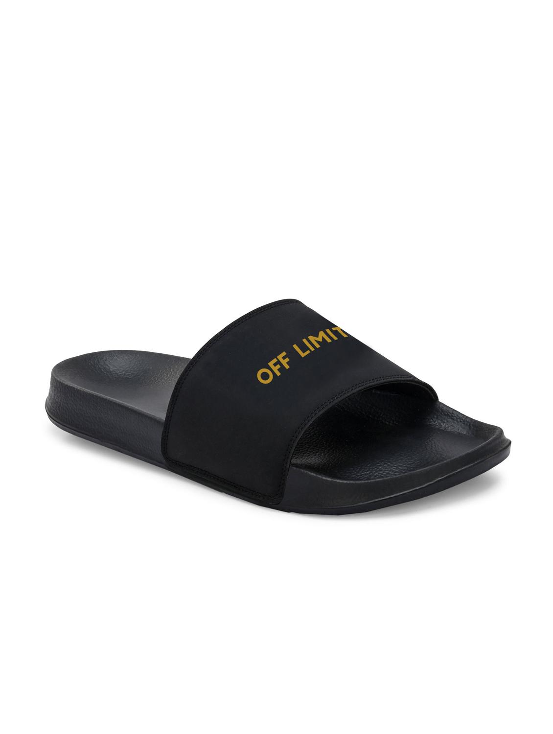 men typographic open toe slider - 22020444 -  Standard Image - 1