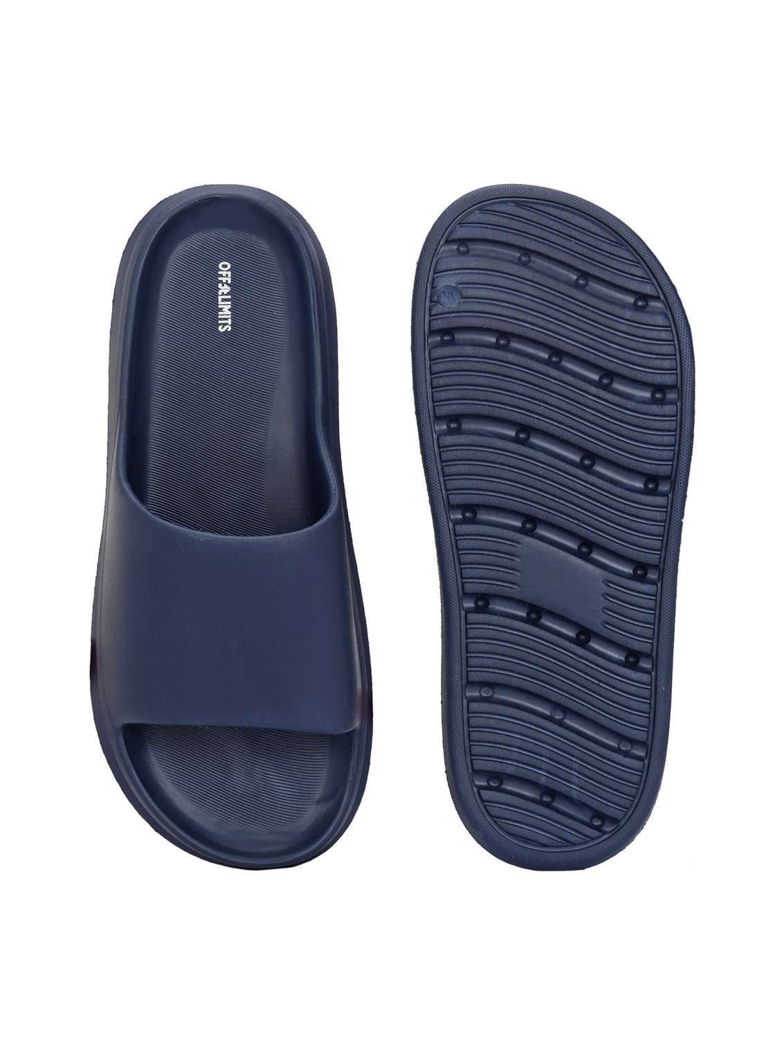 men solid open toe slider - 22020455 -  Standard Image - 4