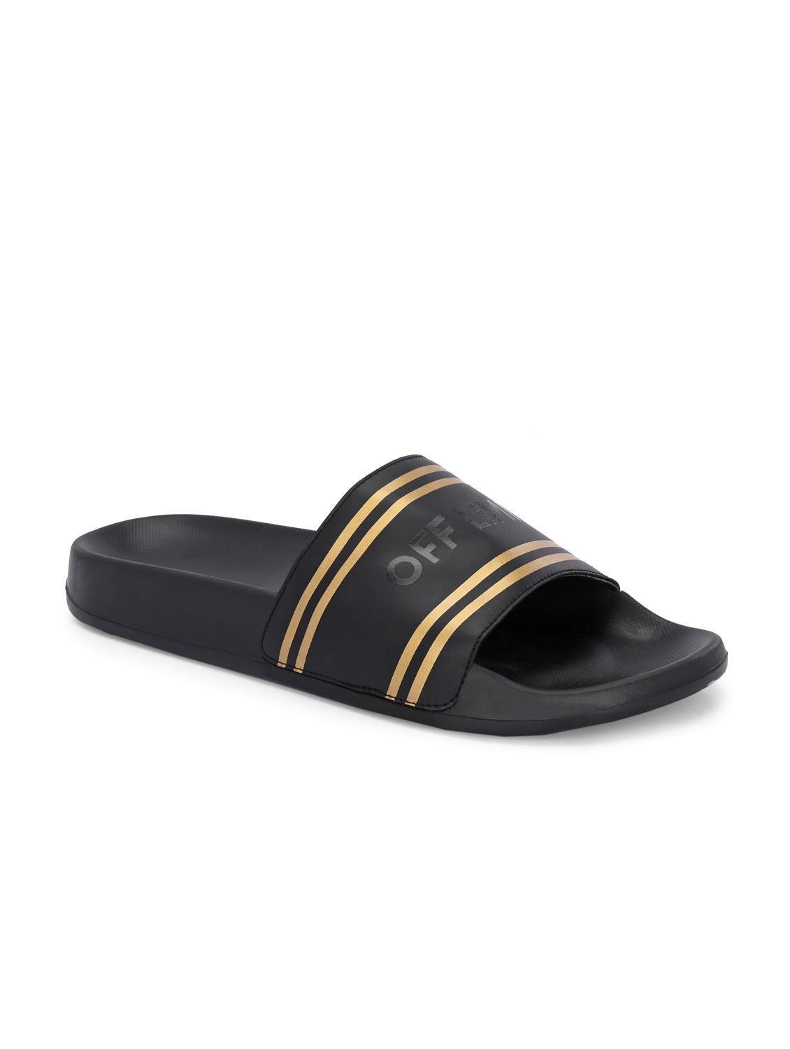 men striped open toe slider - 22020460 -  Standard Image - 1