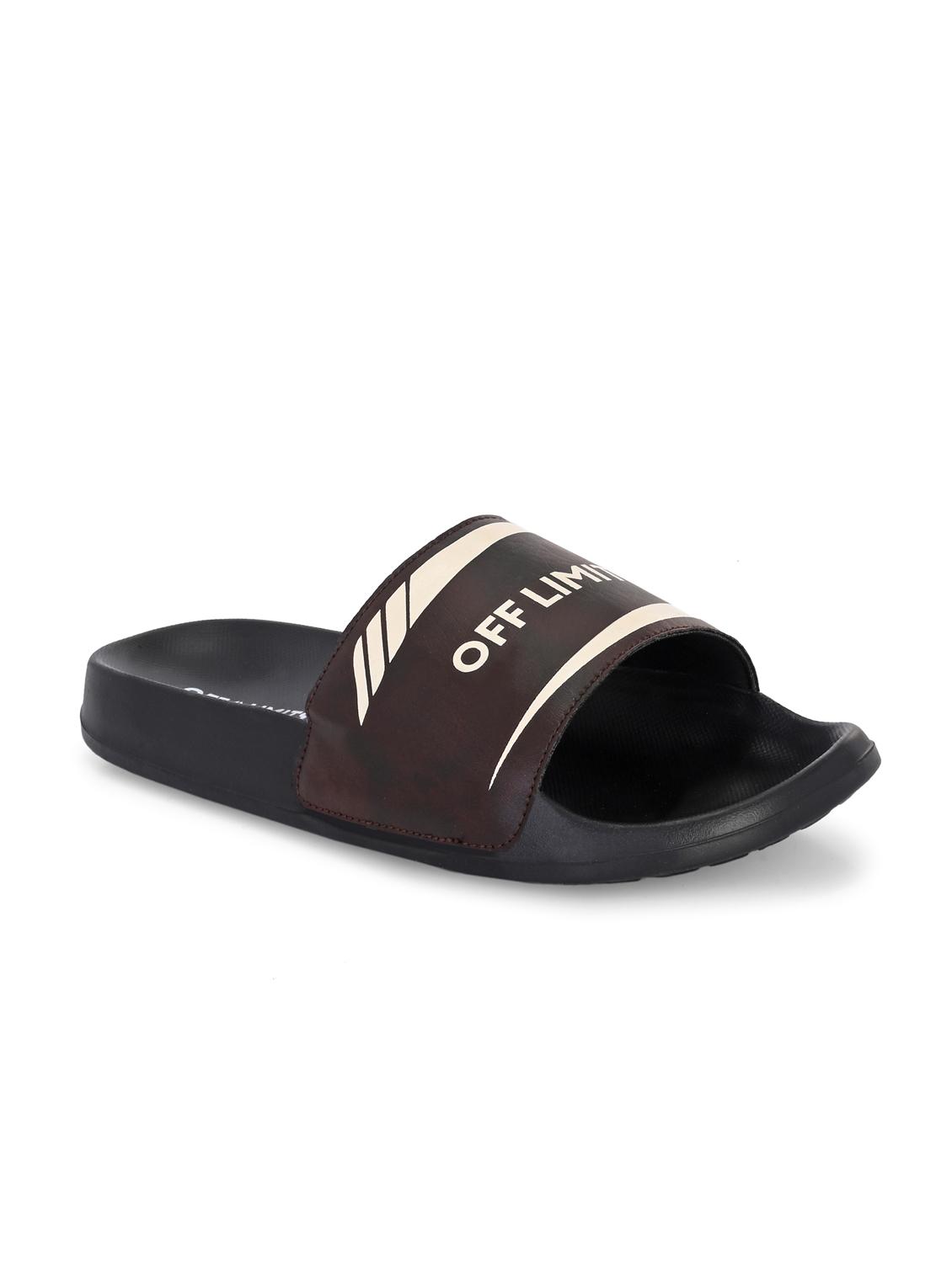 men printed slip on slider - 22020468 -  Standard Image - 1
