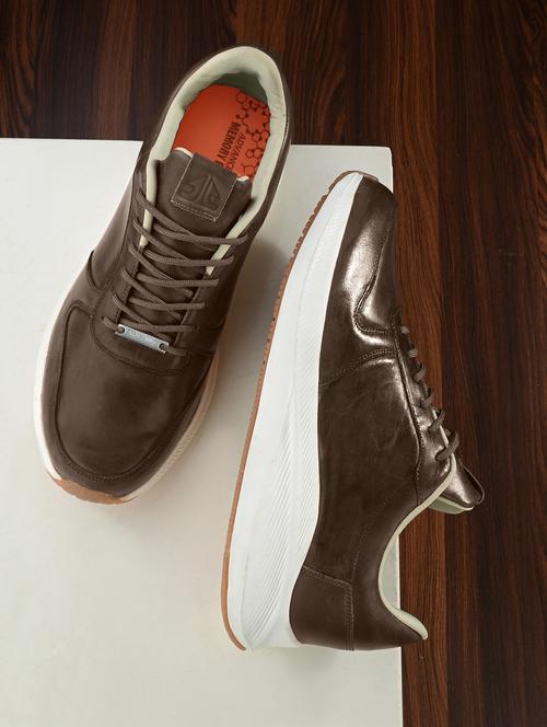 men brown lace up sneaker - 22020504 -  Standard Image - 0