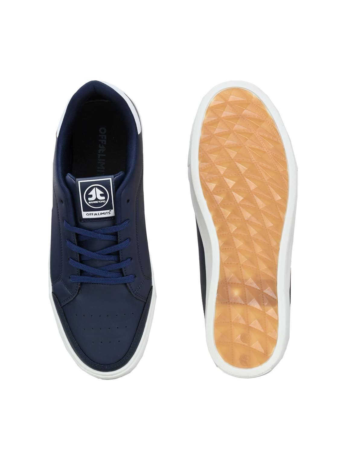 men navy blue lace up sneaker - 22020512 -  Standard Image - 4