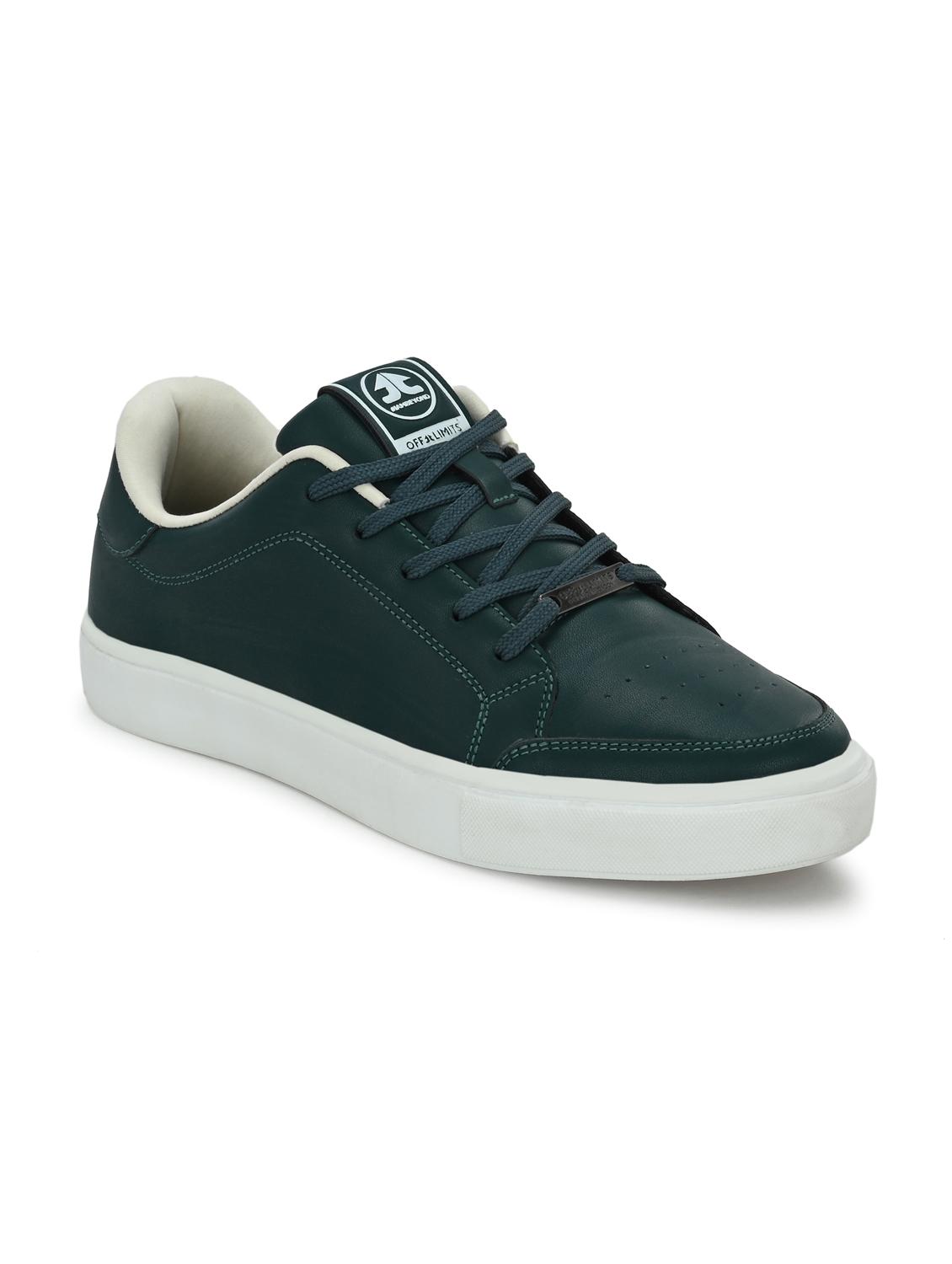 men bottle green lace up sneaker - 22020514 -  Standard Image - 1