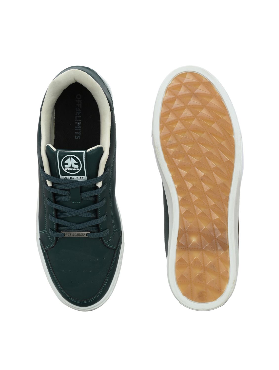 men bottle green lace up sneaker - 22020514 - Standard Image - 4