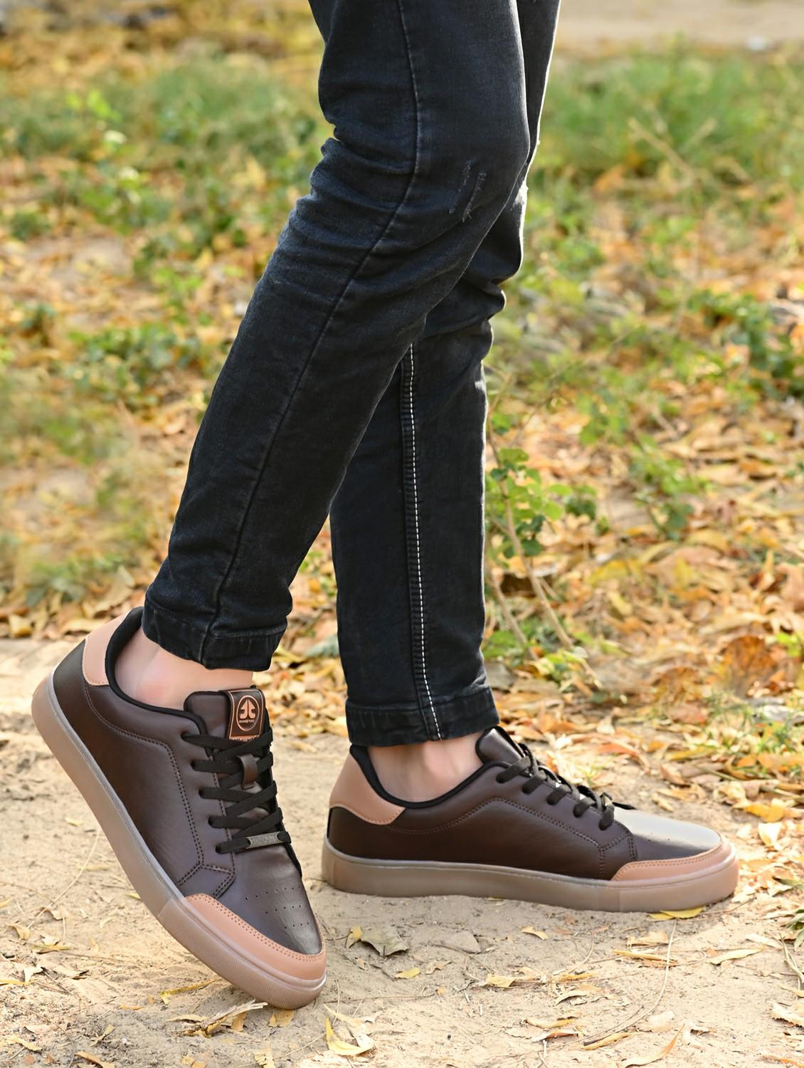 men brown lace up sneaker - 22020523 -  Standard Image - 1