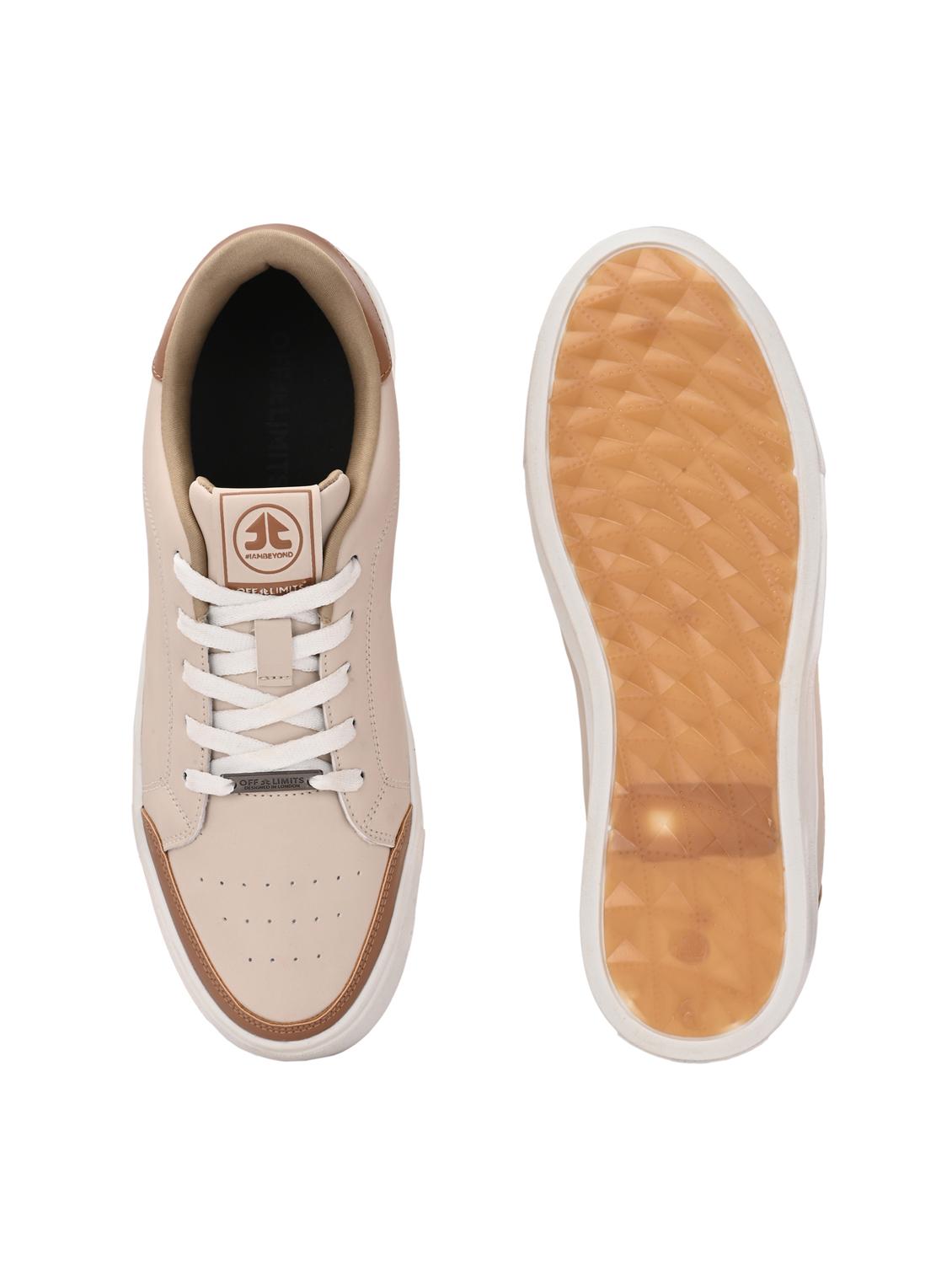 men cream lace up sneaker - 22020525 - Standard Image - 4