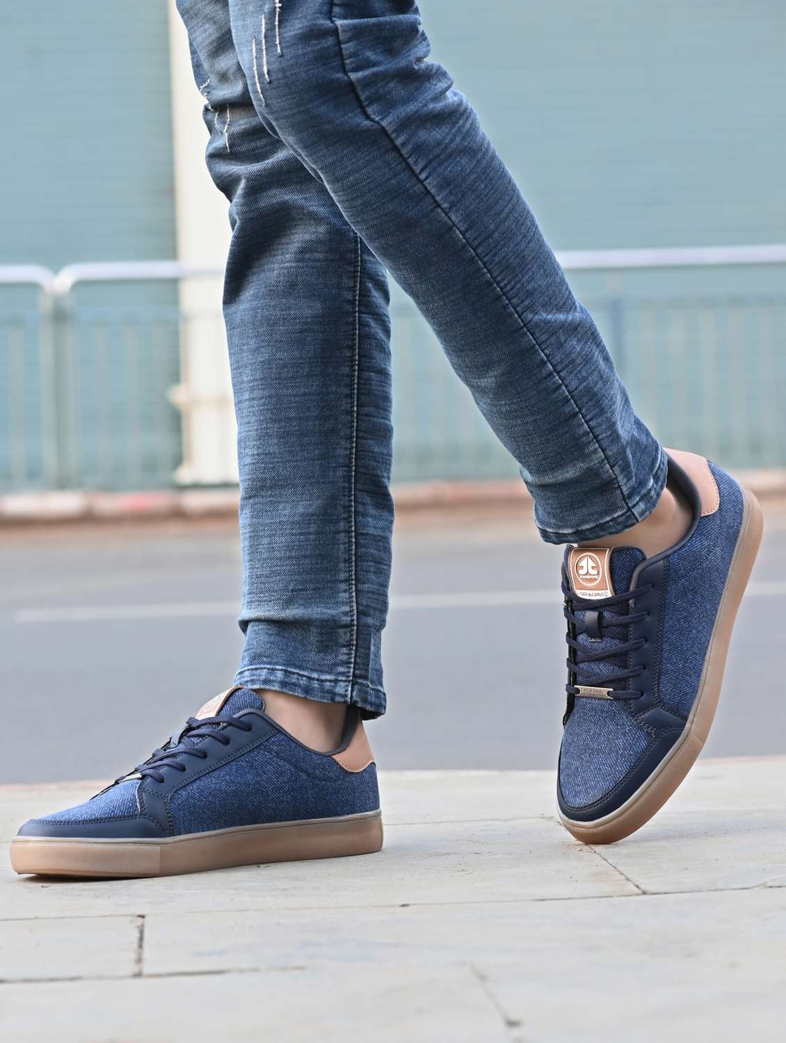 men blue lace up sneaker - 22020537 -  Standard Image - 1