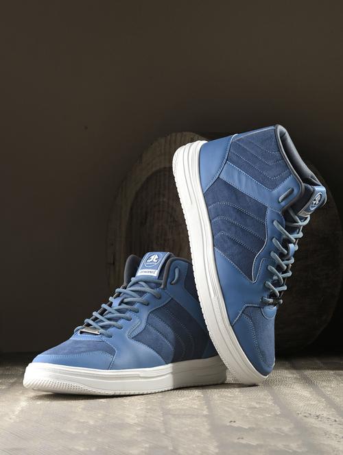 men blue solid lace up shoe - 22020545 -  Standard Image - 0