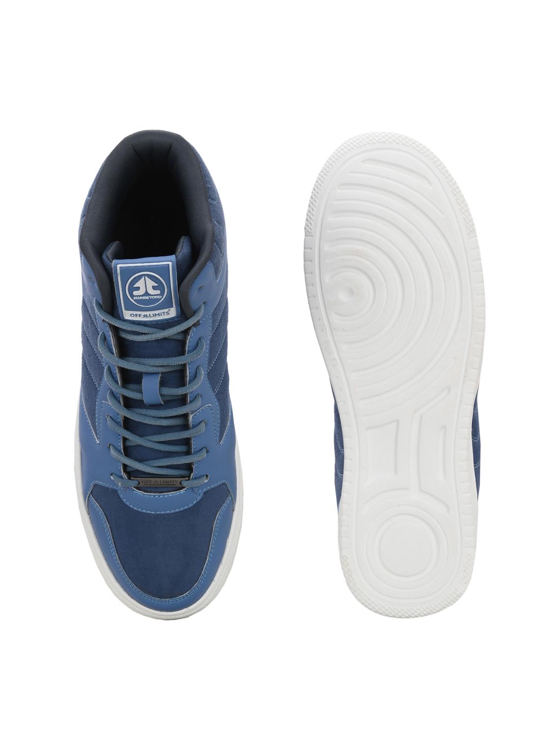 men blue solid lace up shoe - 22020545 - Standard Image - 4