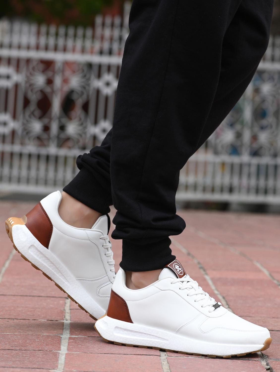 men solid white lace up shoe - 22020550 -  Standard Image - 1