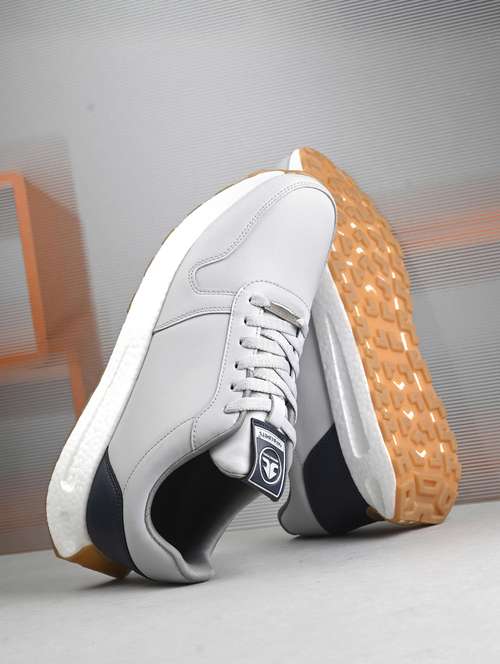 men solid grey lace up shoe - 22020551 -  Standard Image - 0