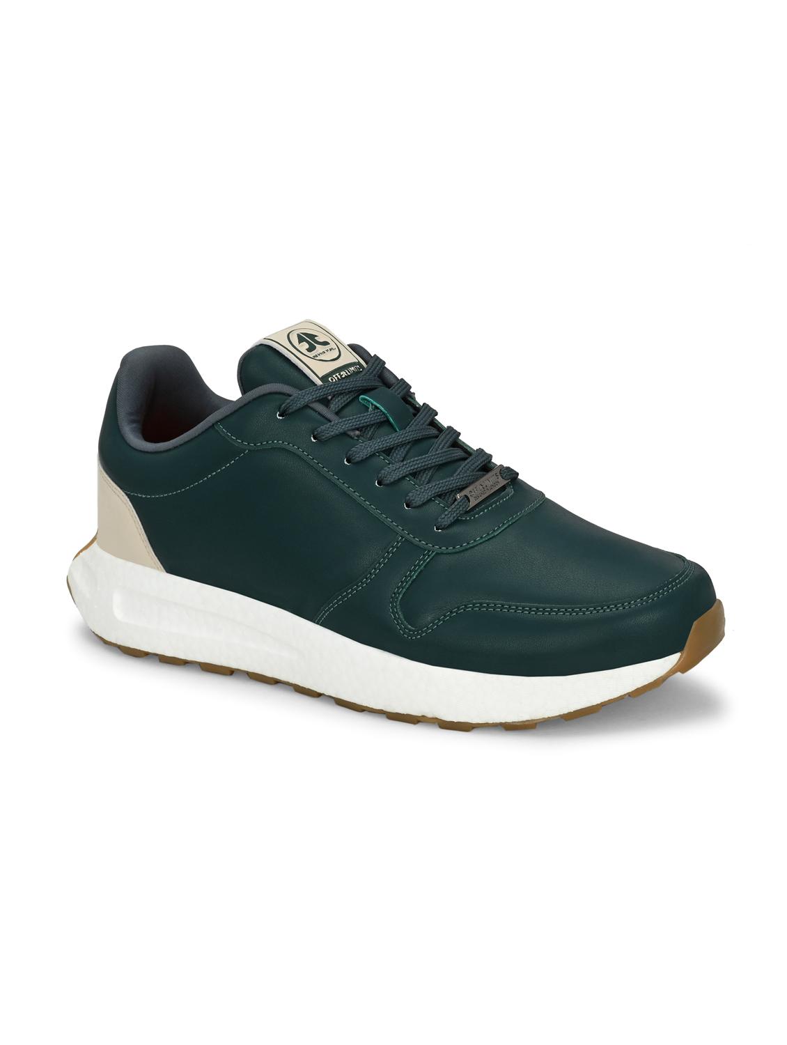 men solid bottle green lace up shoe - 22020553 -  Standard Image - 1