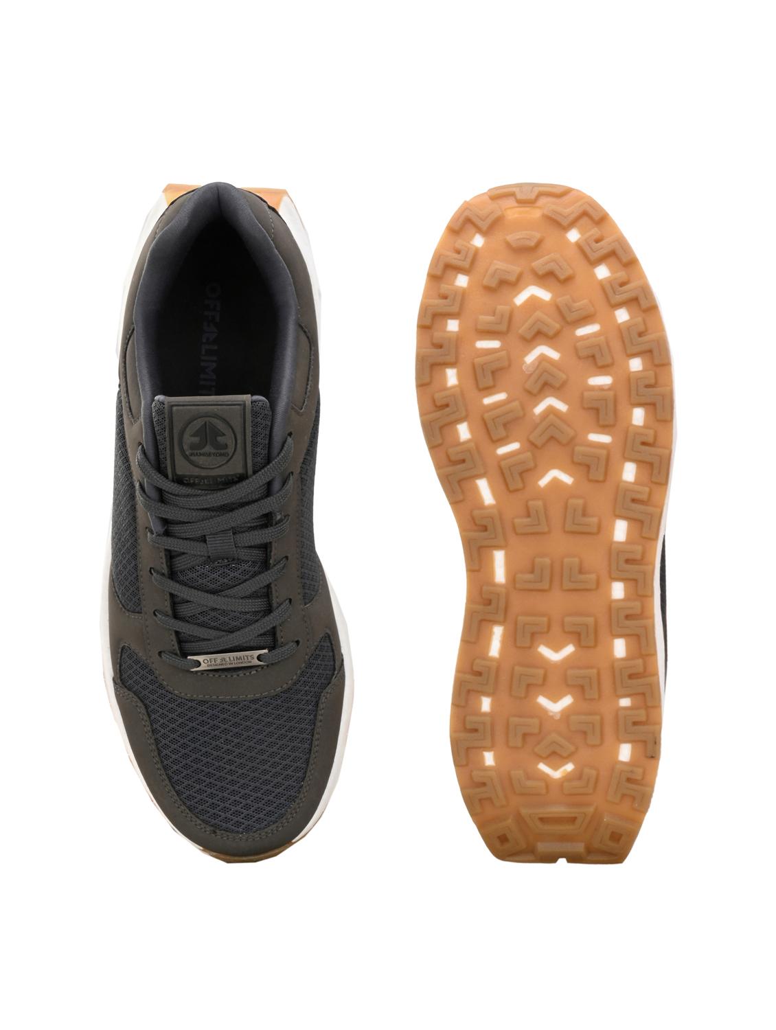 men solid grey lace up shoe - 22020564 - Standard Image - 4