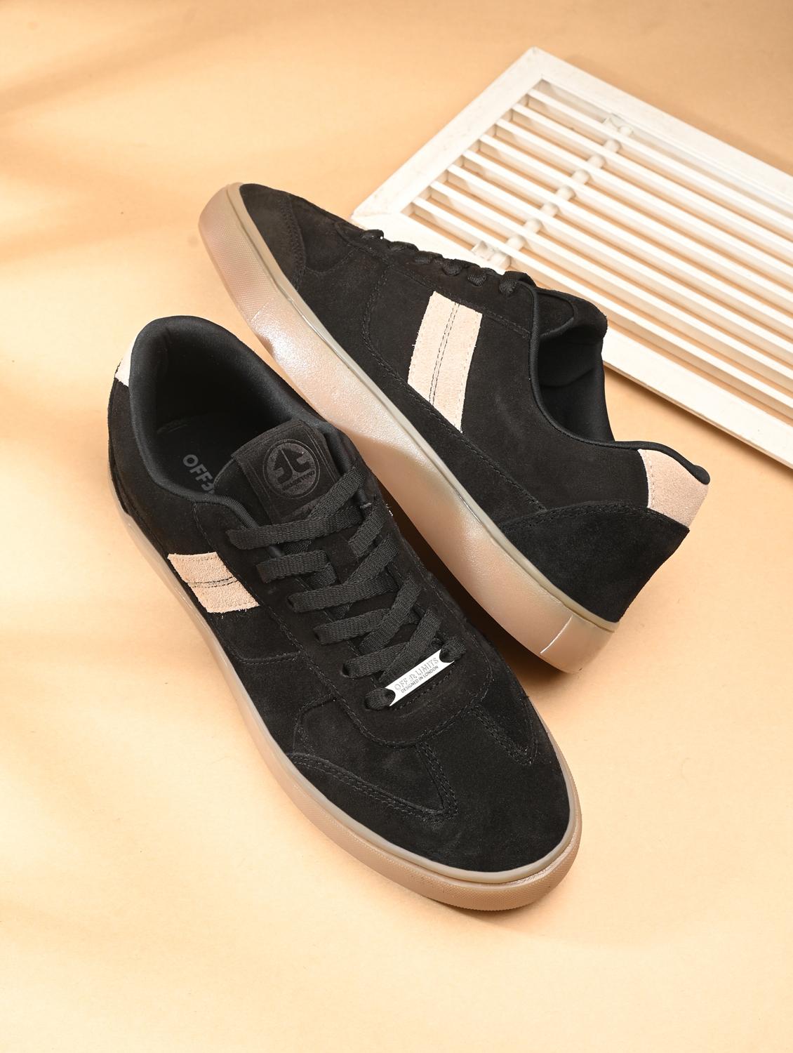 men solid black lace up sneaker - 22020566 - Zoom Image - 0