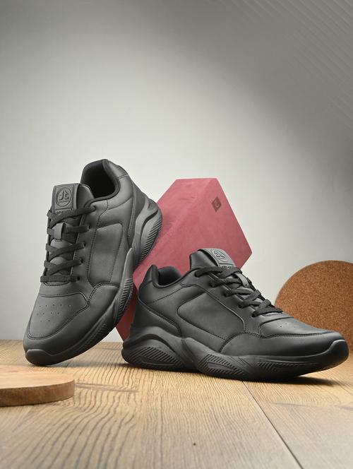 men solid black lace up shoe - 22020572 -  Standard Image - 0