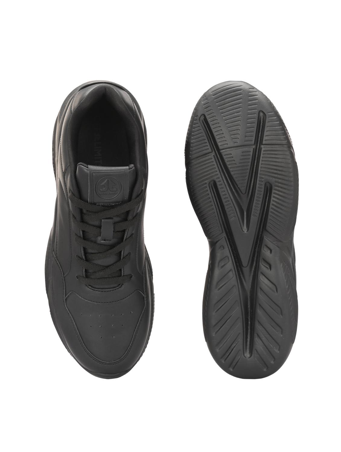 men solid black lace up shoe - 22020572 - Standard Image - 4
