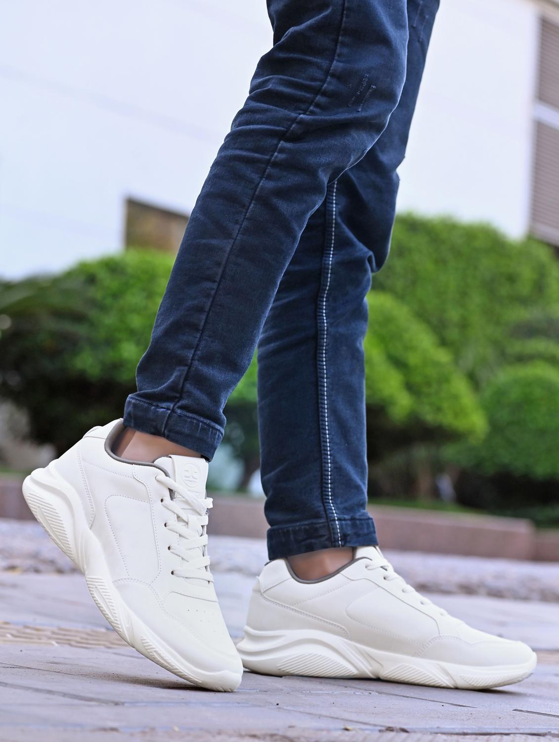 men solid white lace up shoe - 22020573 -  Standard Image - 1