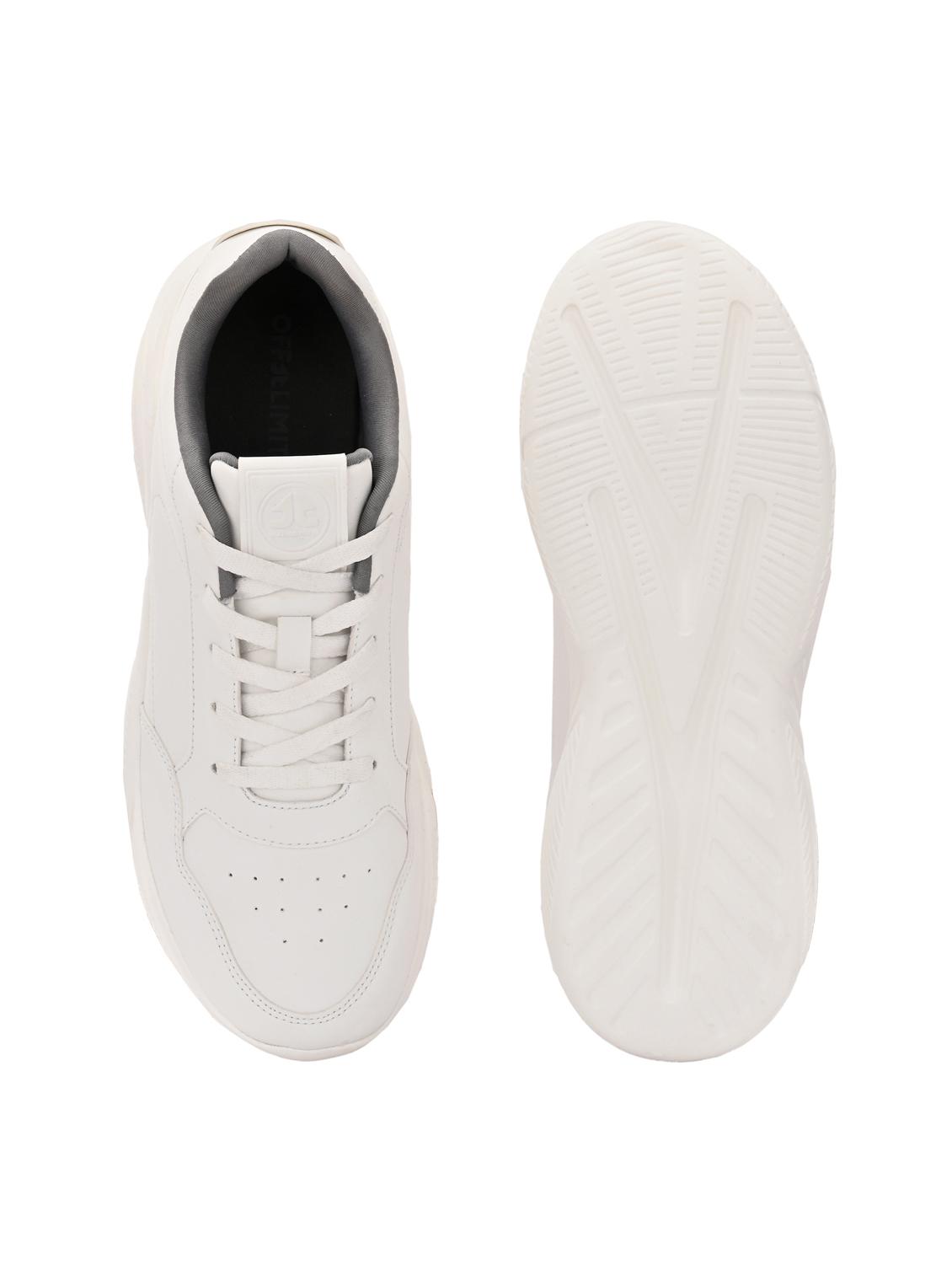 men solid white lace up shoe - 22020573 - Standard Image - 4