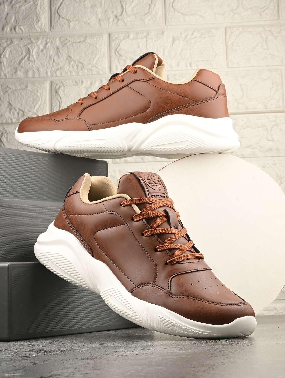 men solid tan lace up shoe - 22020575 - Zoom Image - 0