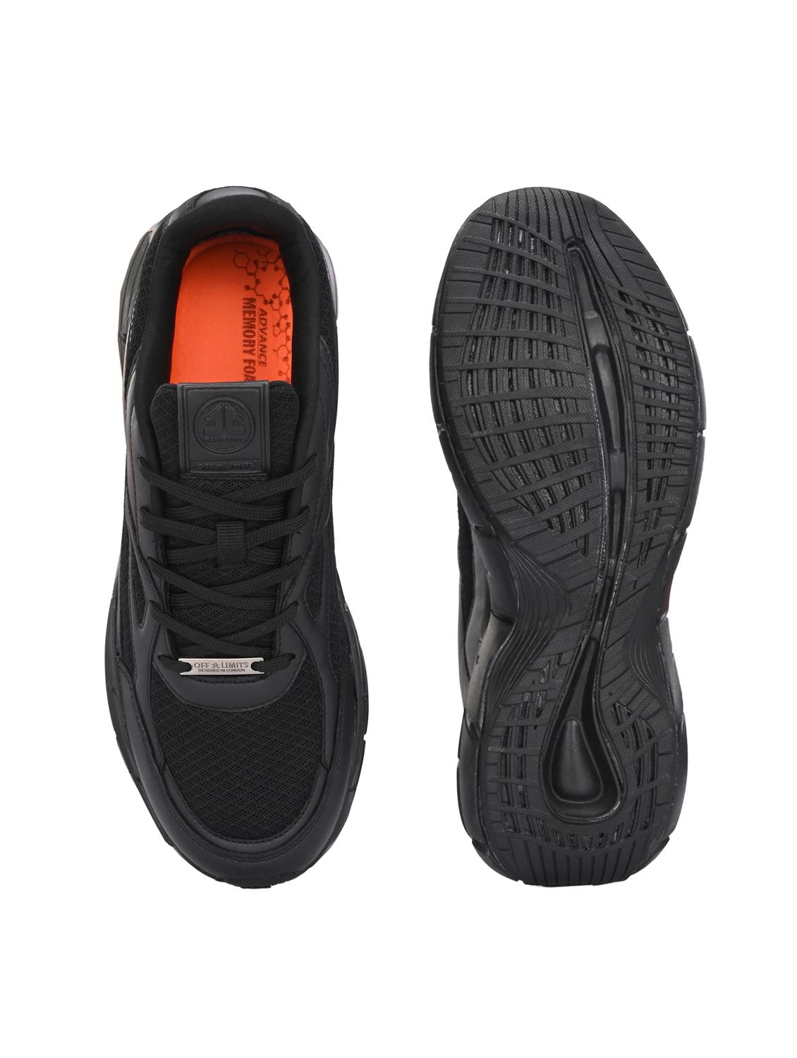 men solid black lace up shoe - 22020581 - Standard Image - 4