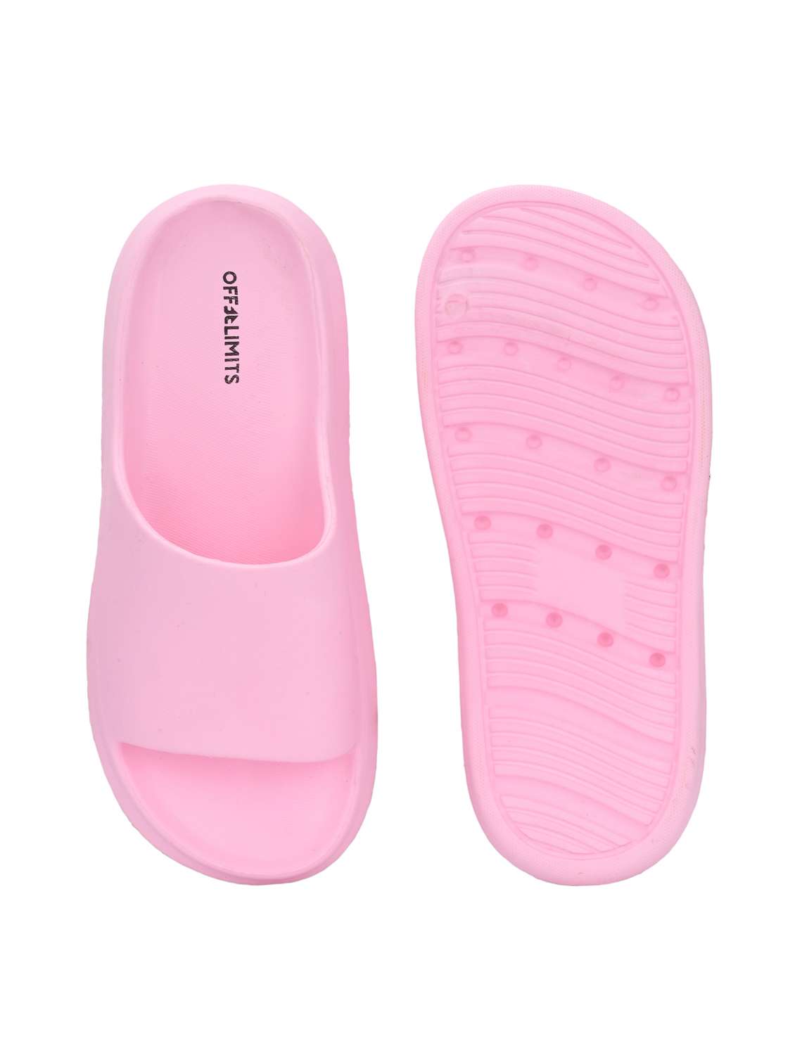 women pink solid slip on slides  - 22020583 -  Standard Image - 4