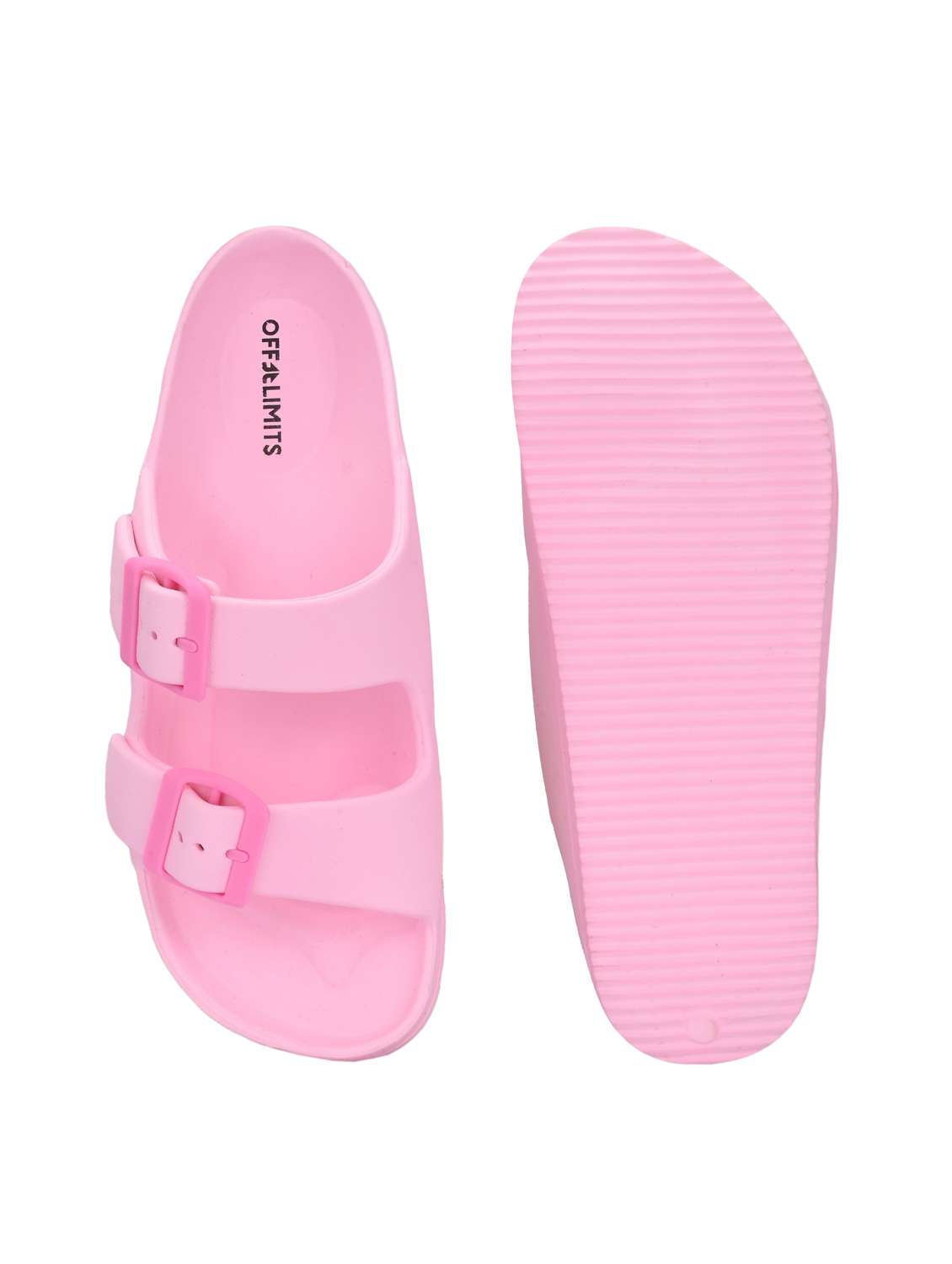 women pink solid slip on slides  - 22020593 -  Standard Image - 4