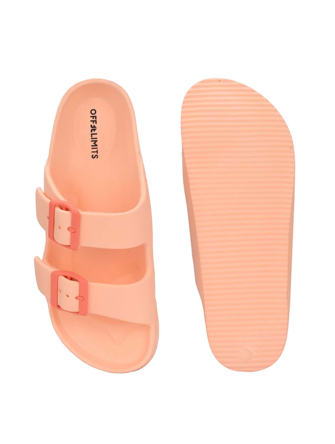 women orange solid slip on slides  - 22020594 -  Standard Image - 4