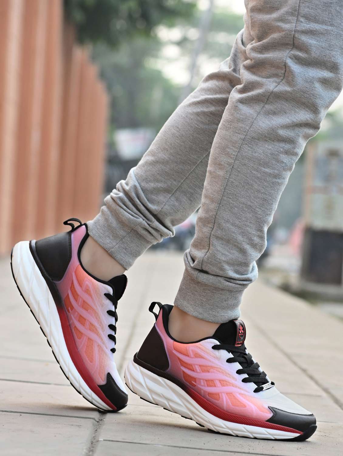 men pink lace up sport shoe - 22020612 -  Standard Image - 1