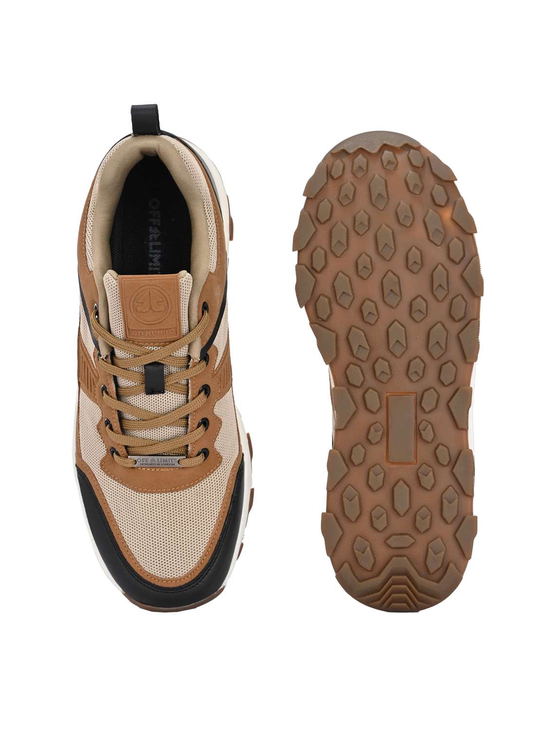 men beige lace up sport shoe - 22020615 - Standard Image - 4