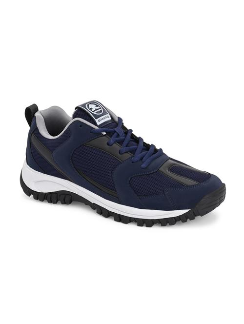 men navy blue lace up sport shoe - 22020618 -  Standard Image - 0