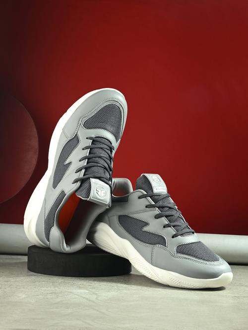men solid grey sport shoe - 22020624 - Standard Image - 0