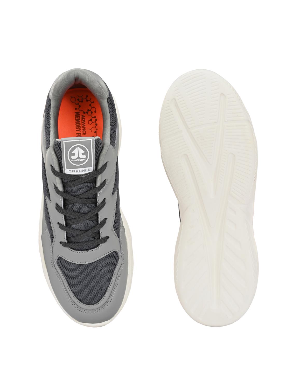 men solid grey sport shoe - 22020624 - Standard Image - 4