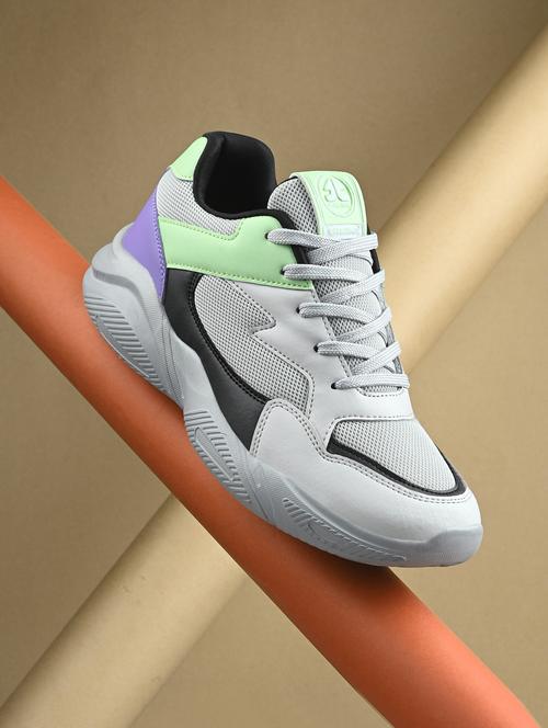 men grey lace up sport shoe - 22020628 -  Standard Image - 0