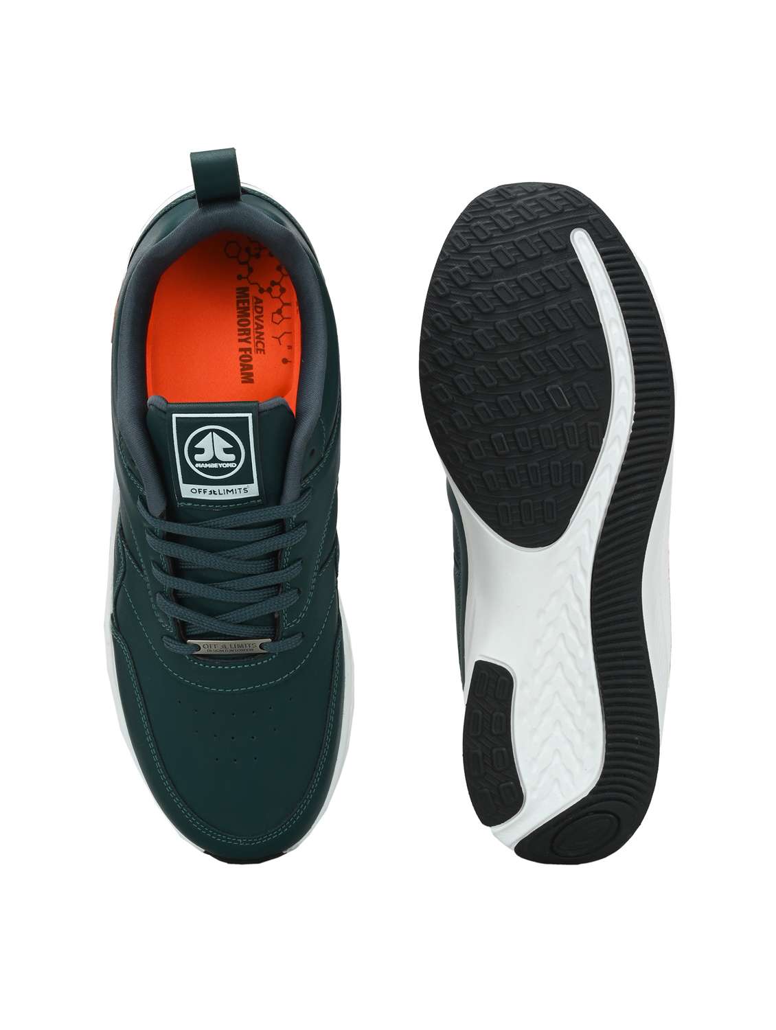 men solid bottle green sport shoe - 22020632 -  Standard Image - 4