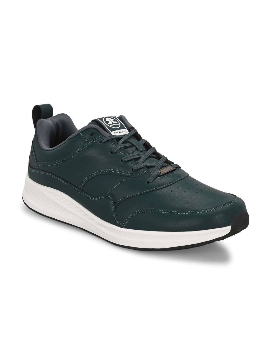 men bottle green solid sport shoe - 22020637 -  Standard Image - 1