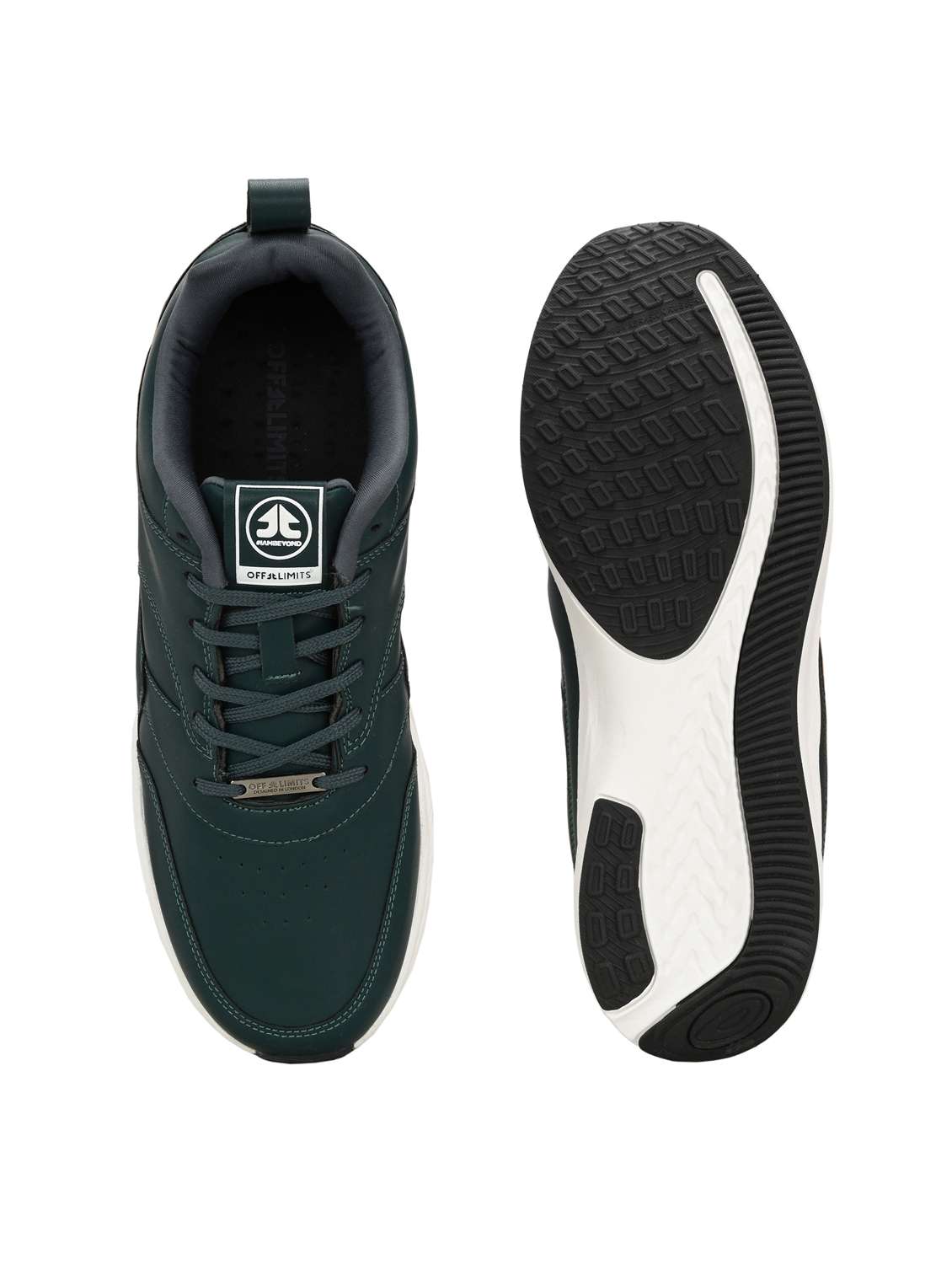 men bottle green solid sport shoe - 22020637 -  Standard Image - 4