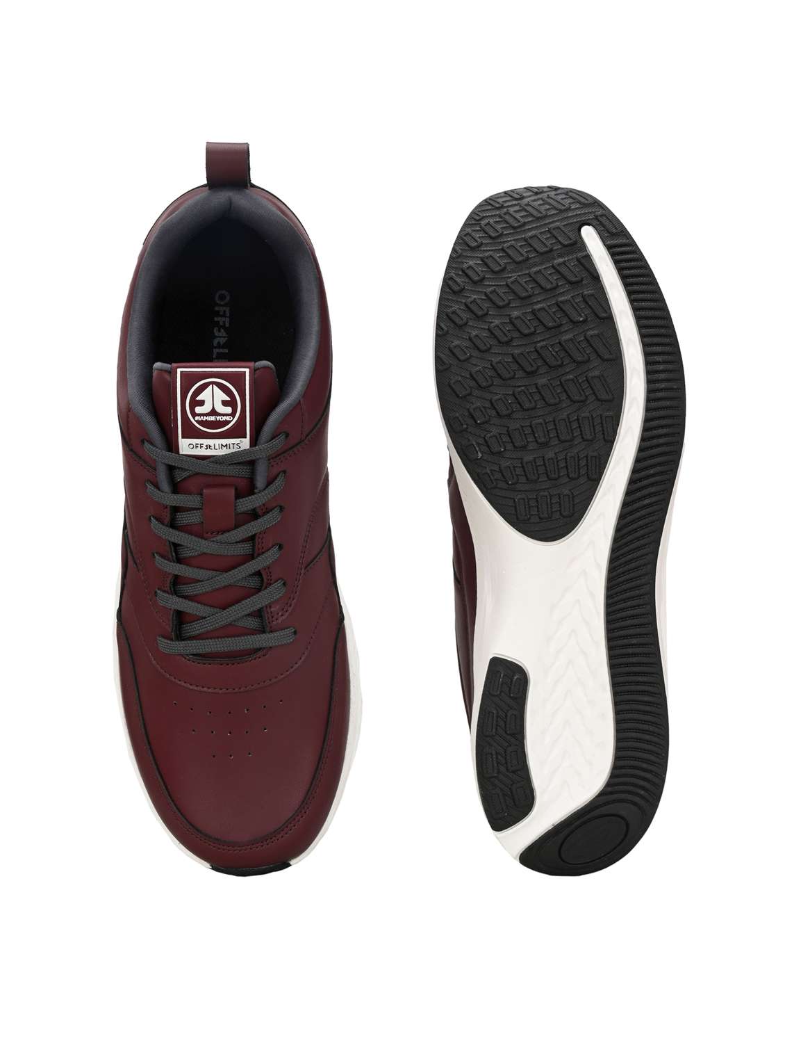 men maroon solid sport shoe - 22020640 -  Standard Image - 4