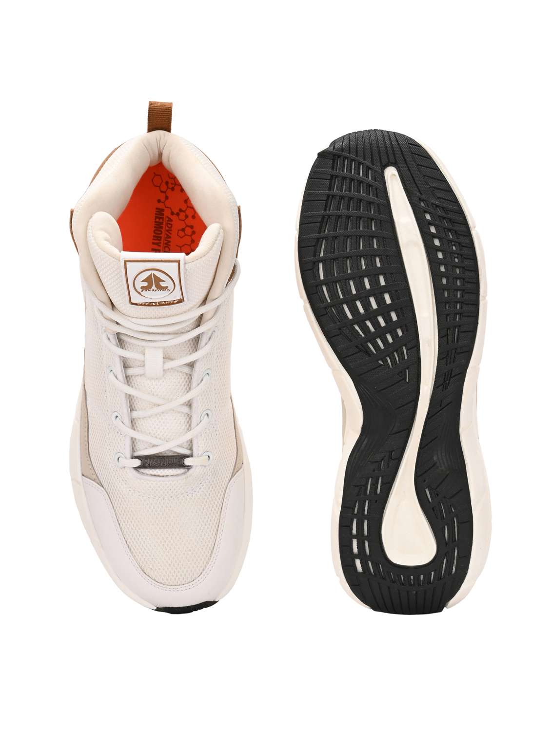 men solid cream lace up sport shoe - 22020649 -  Standard Image - 4