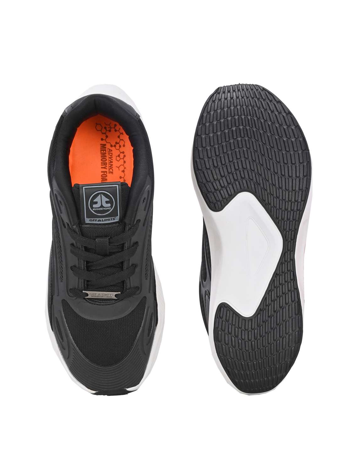 men solid lace up black sport shoe - 22020657 - Standard Image - 4