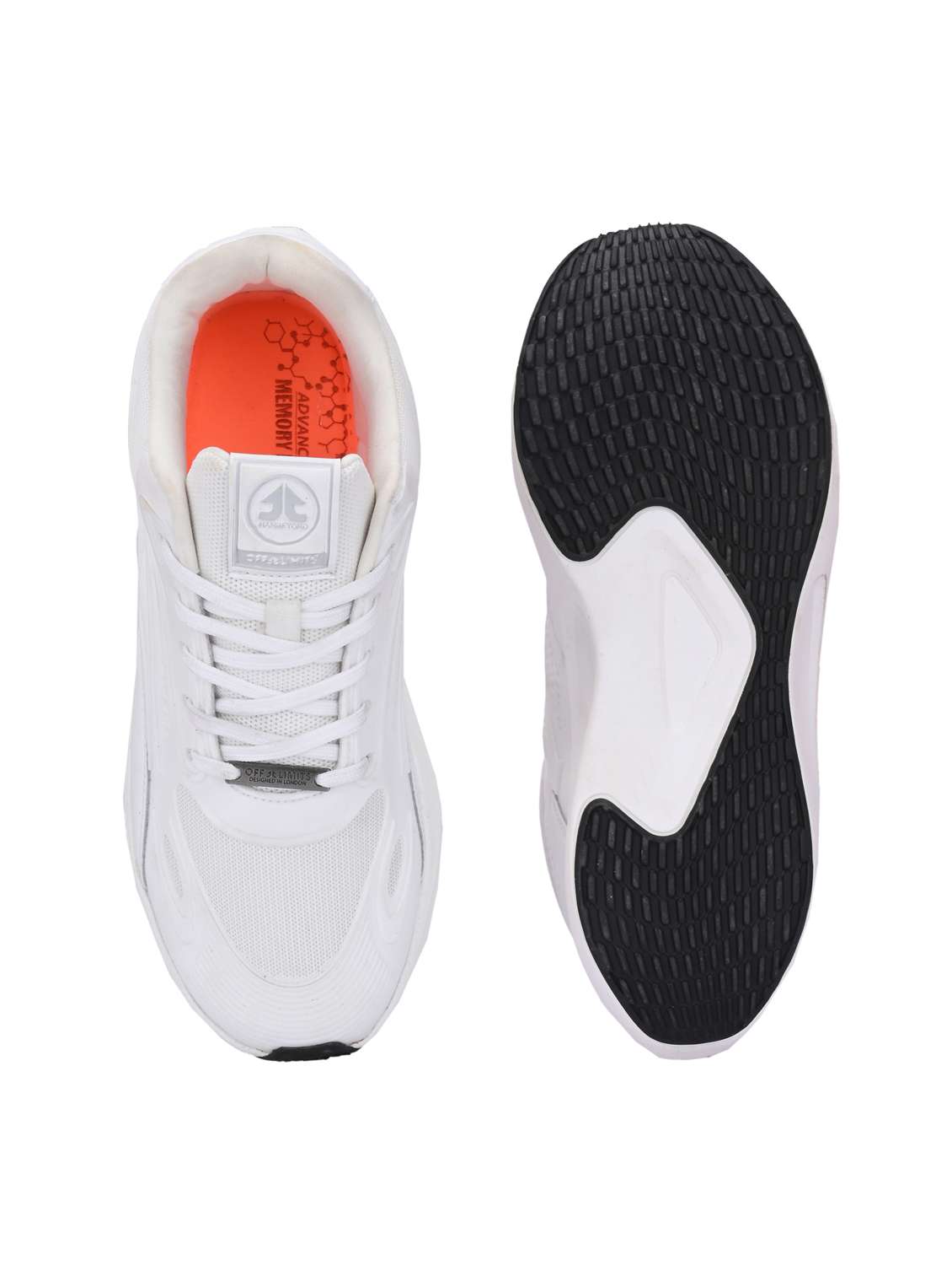 men solid lace up off white sport shoe - 22020658 -  Standard Image - 4