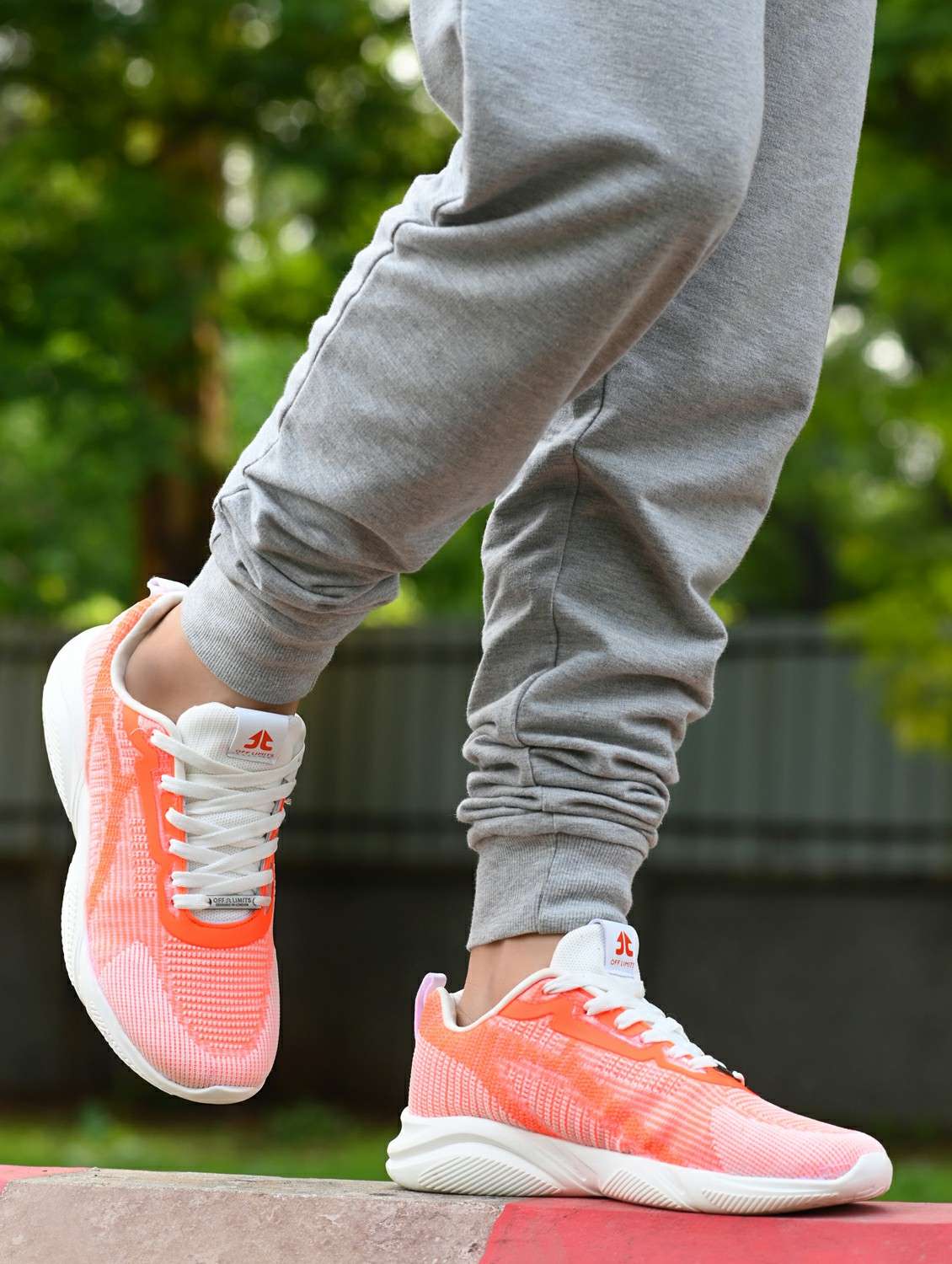men solid peach lace up sport shoe - 22020662 -  Standard Image - 1