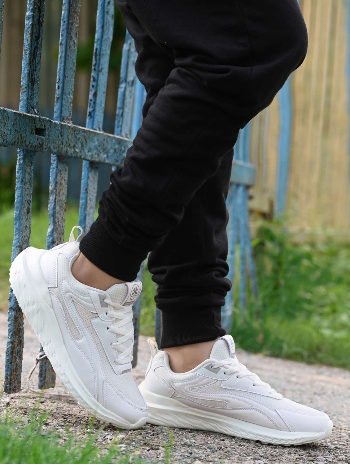 men solid lace up white sport shoe - 22020664 -  Standard Image - 1