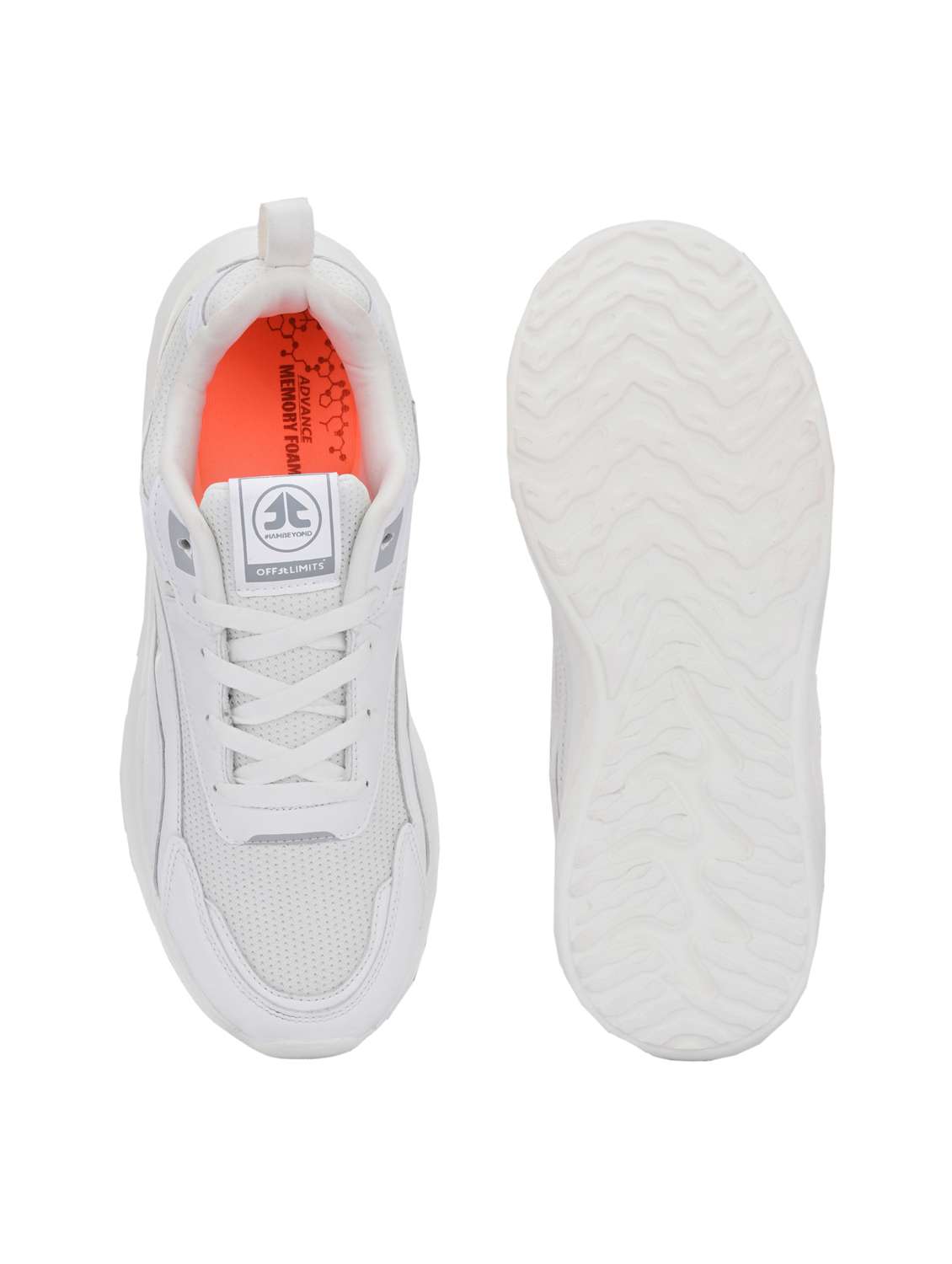 men solid lace up white sport shoe - 22020664 -  Standard Image - 4