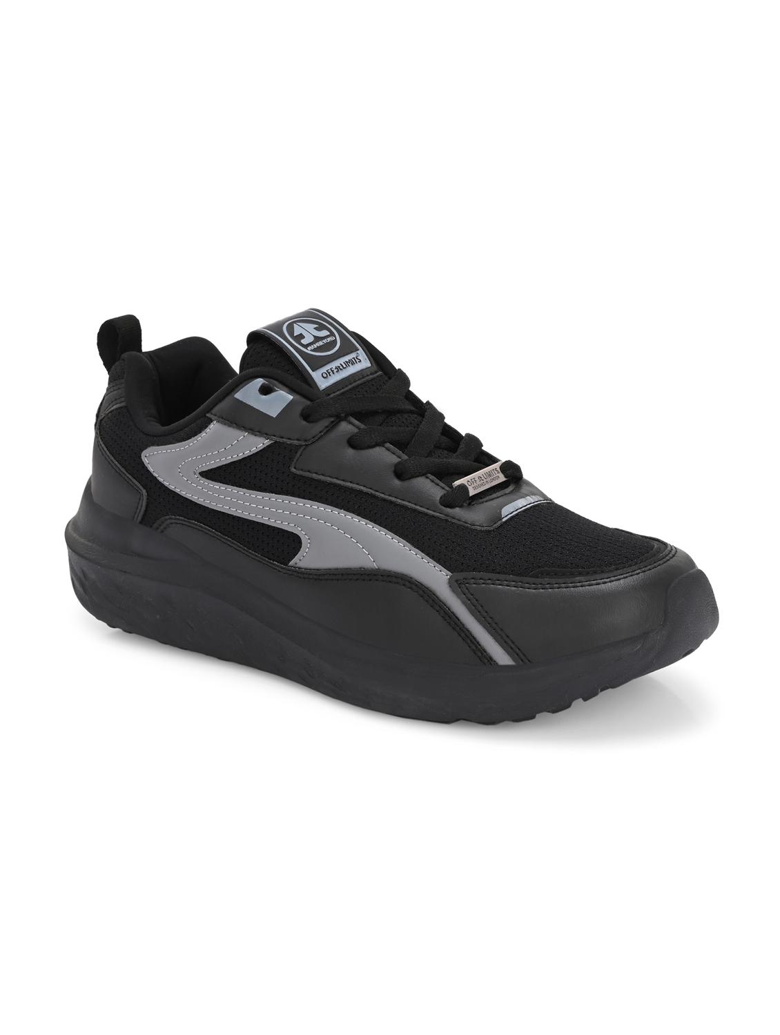 men solid black sport shoe - 22020667 - Standard Image - 1